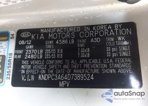 2013 Kia Sportage Sx from USA, damaged, VIN KNDPC3A64D7389524